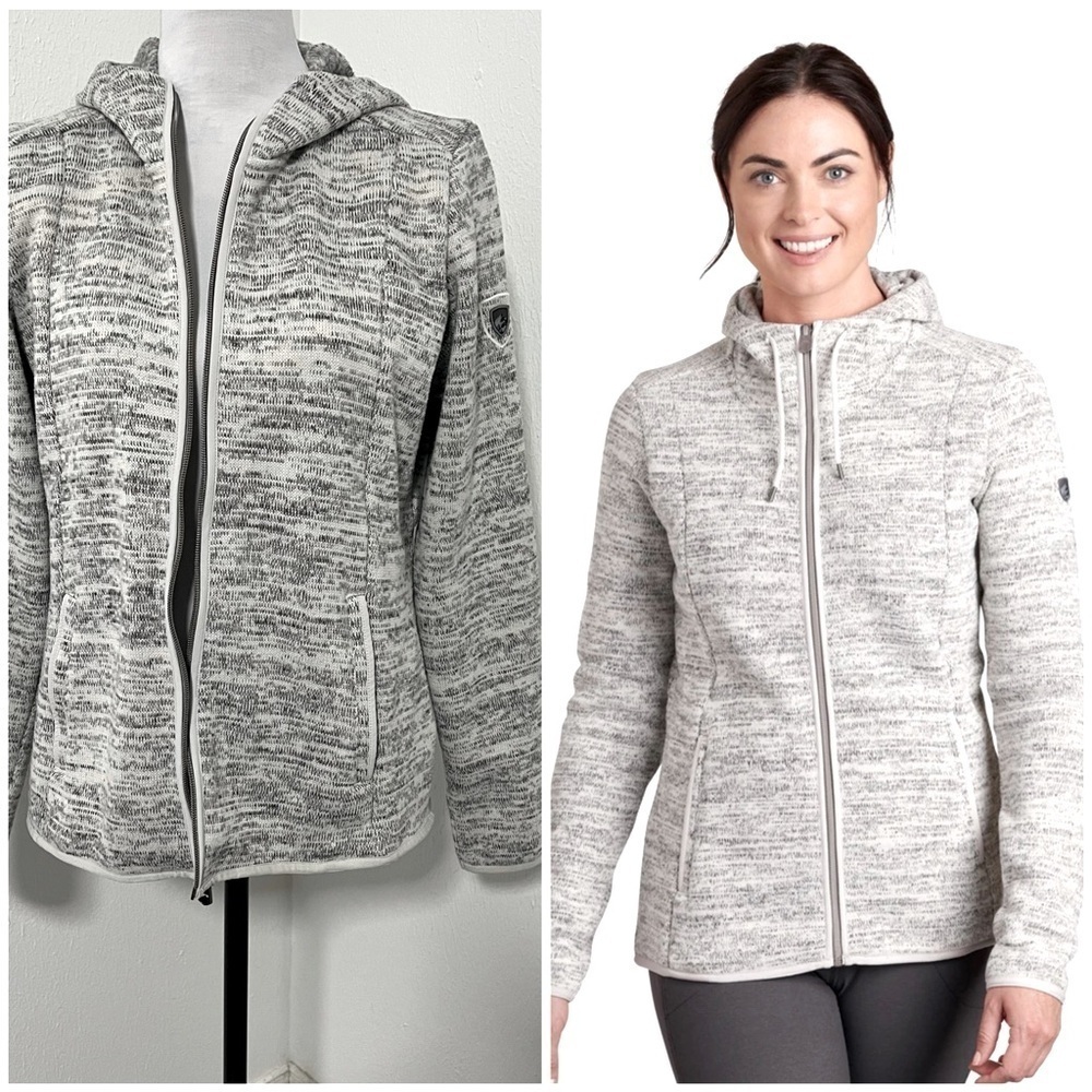 Kuhl Ascendyr Fleece Hoody Women’s Medium Mist Color Zip Pockets EUC Soft